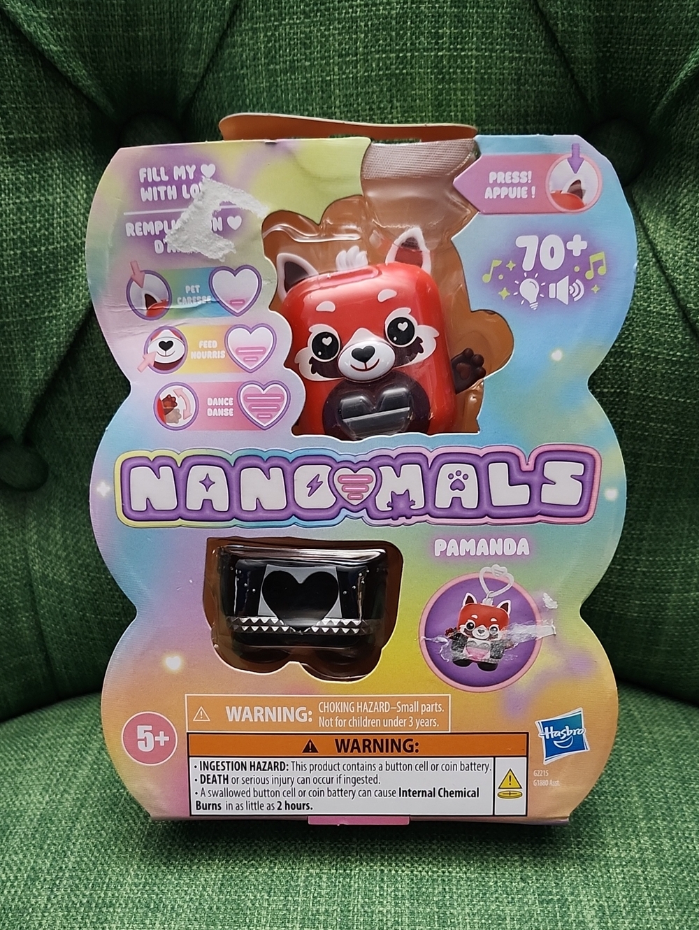 Hasbro Nano-Mals Pamanda Red Panda Red and Black Interactive Small Pet Toy